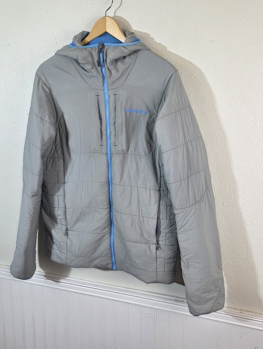 Patagonia Nano Air Hoody Jacket Mens M Gray Blue Full Zip Insulated 84260 SP16